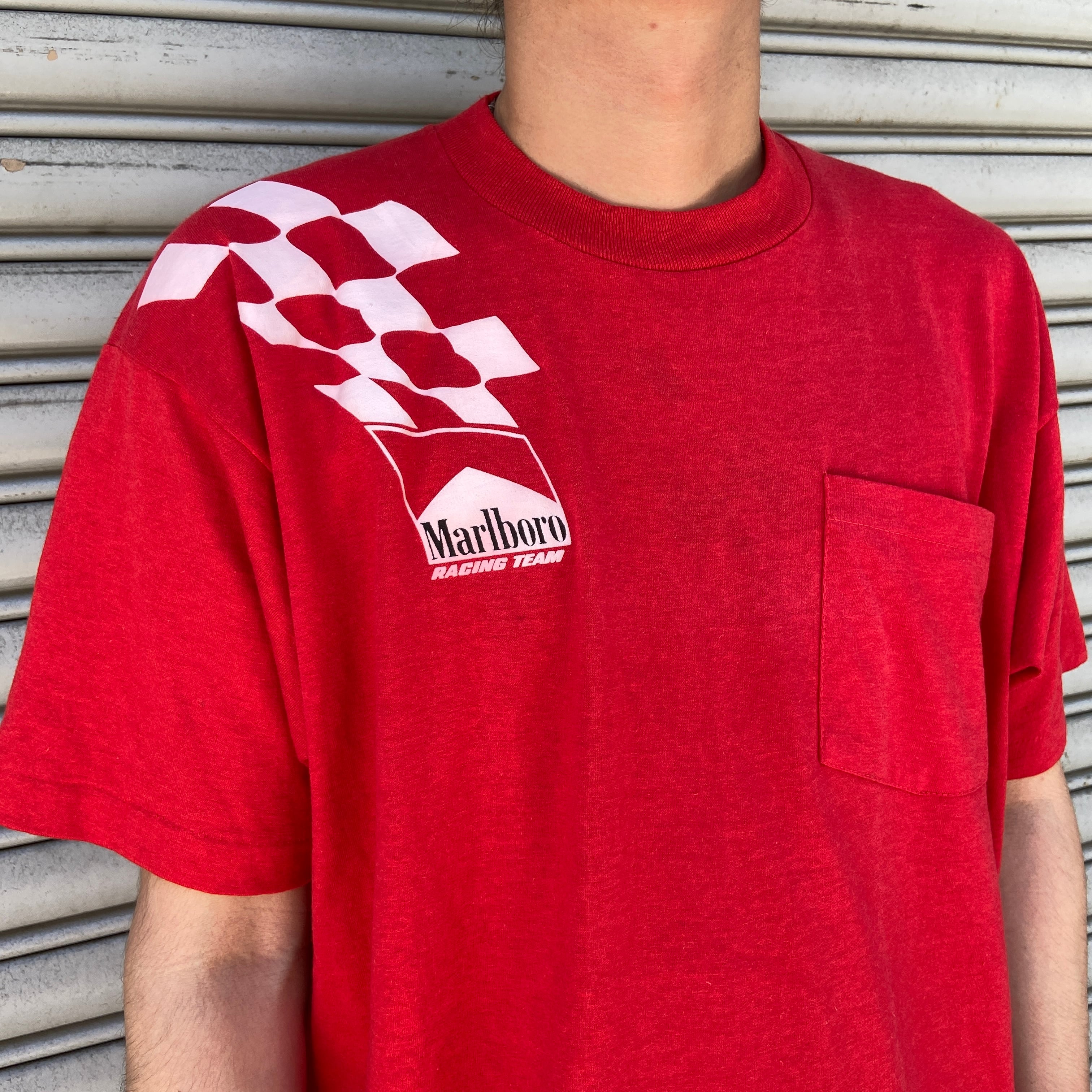 90s Marlboro ポケットTシャツ マルボロレーシング 赤 XL | 古着屋 Uan