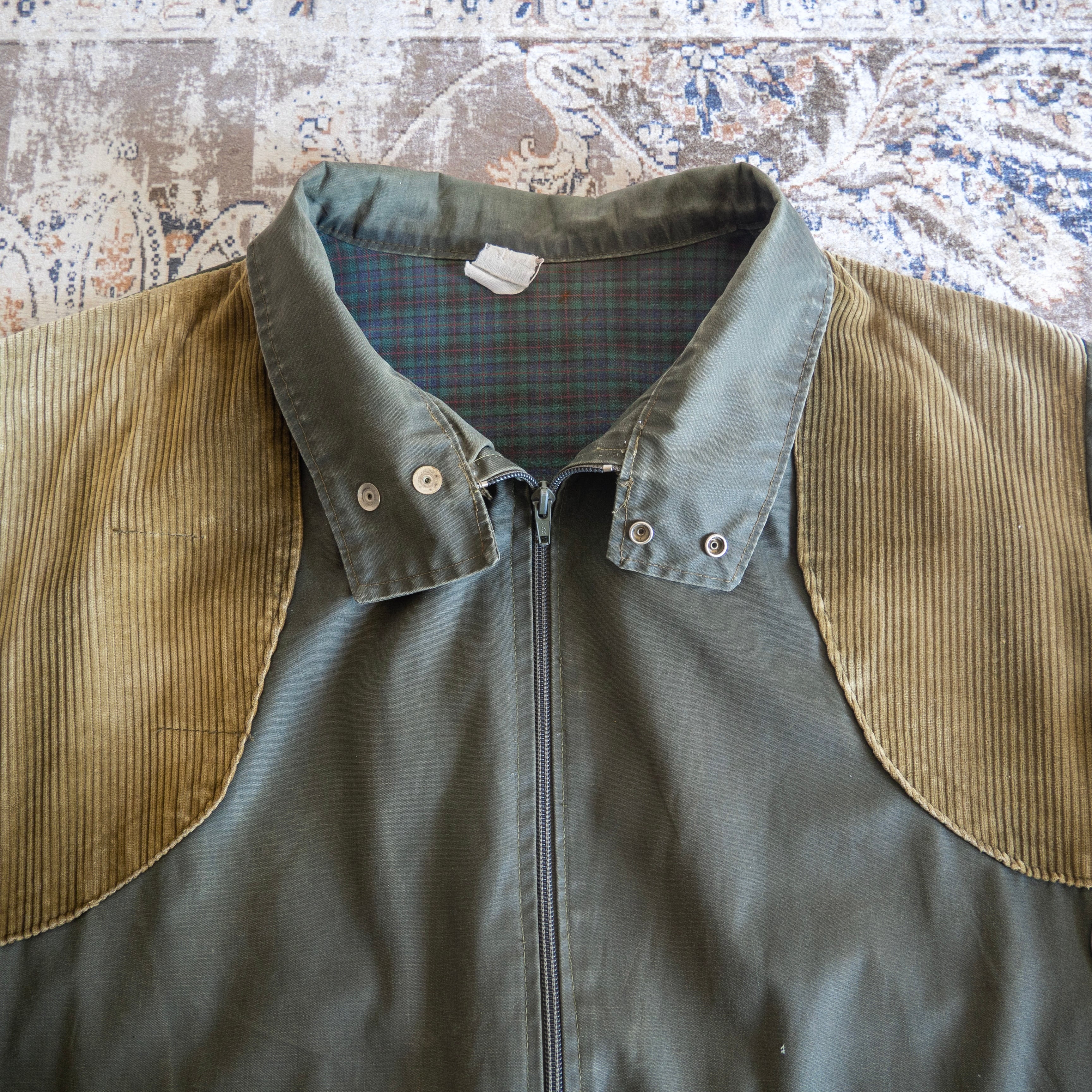 1970s French Stand Collar Hunting Jacket | 'bout 1970s French Stand Collar Hunting Jacket | 'bout