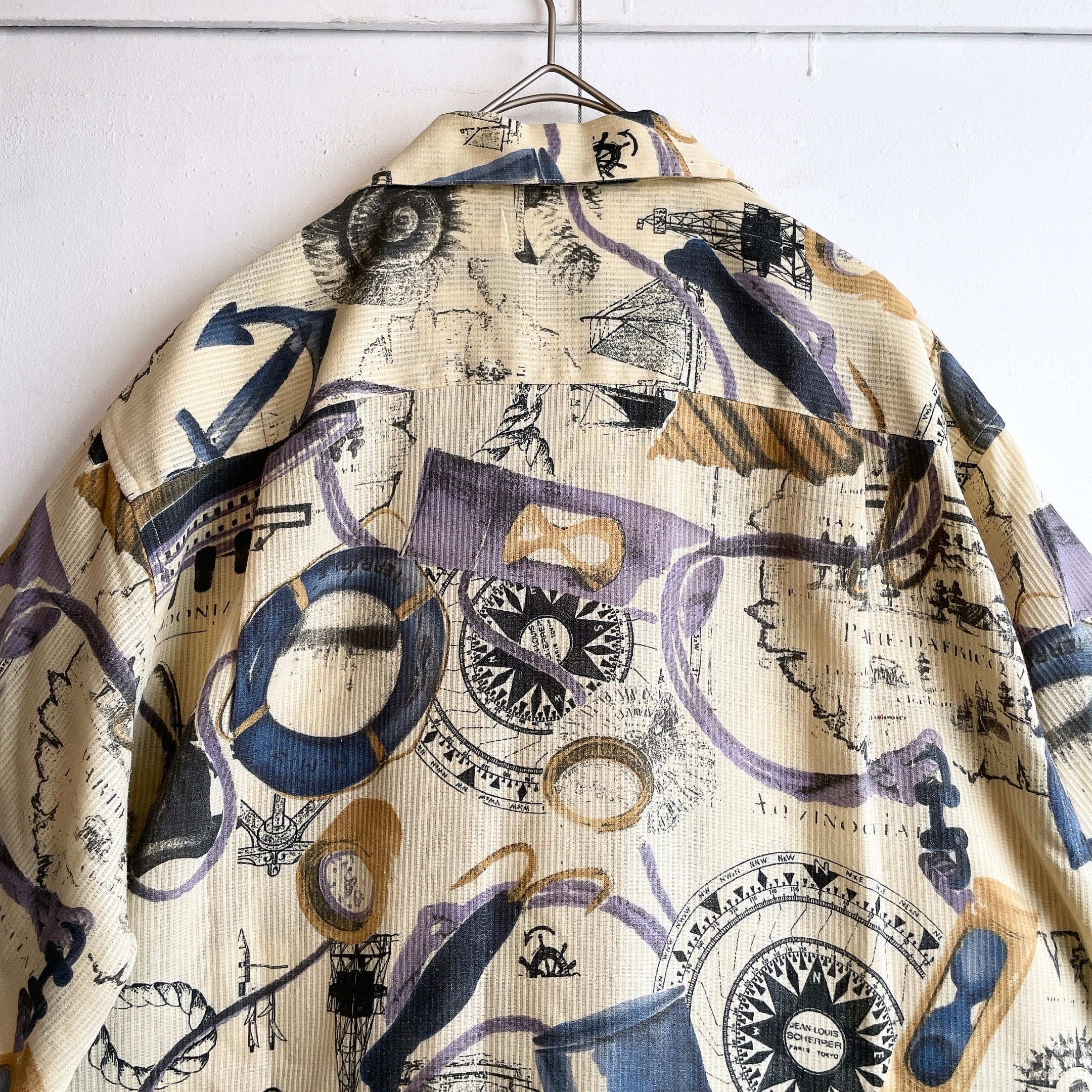 1990s Tropical Summer graphic printed vintage SS open collar shirt