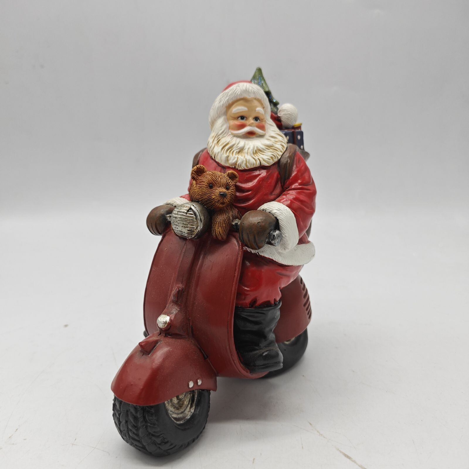 クリスマス 置物 オブジェ ガーデンオーナメント バイクに乗っている