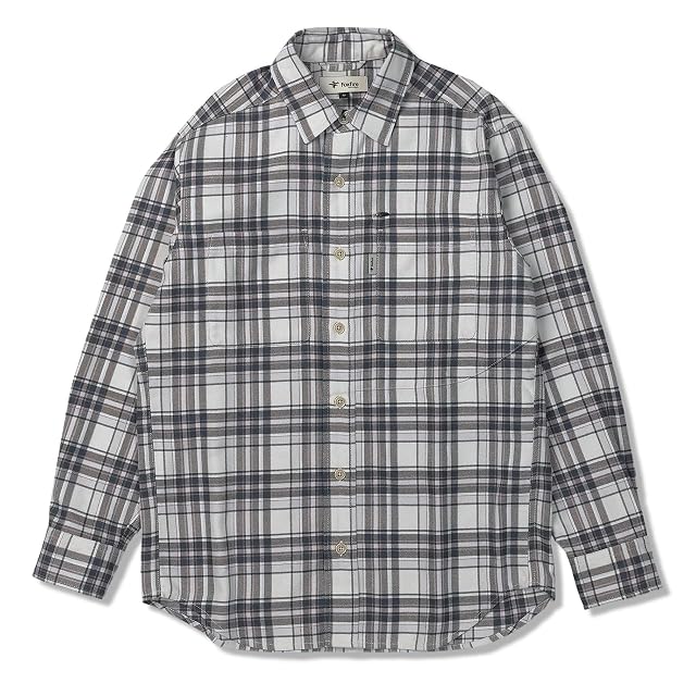 USA製 キャルトップ 長袖チェックシャツ M ホワイト×ブラウン CALTOP