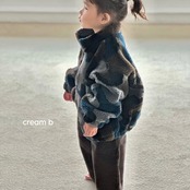 韓国子供服 / 26winter / cream bbang / ボアカモフラージュジャンパー / キッズ / 冬服 *XXS~JS*