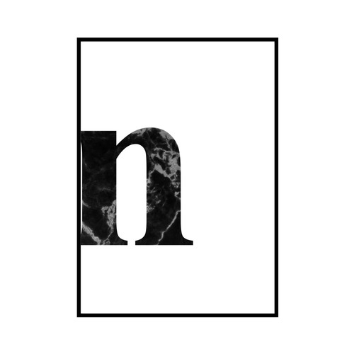 "n" 黒大理石 - Black marble - ALPHAシリーズ [SD-000541] A4サイズ ポスター単品