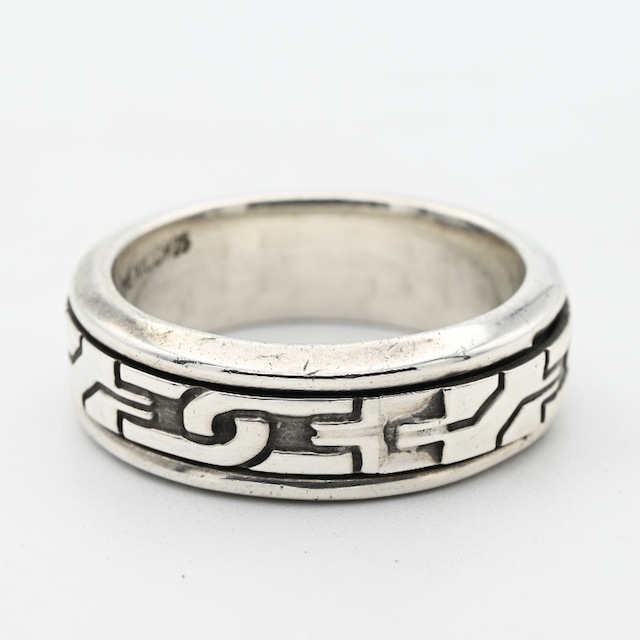 Aztec Chain Design Heavy Spinner Ring  #24.0 / Denmark