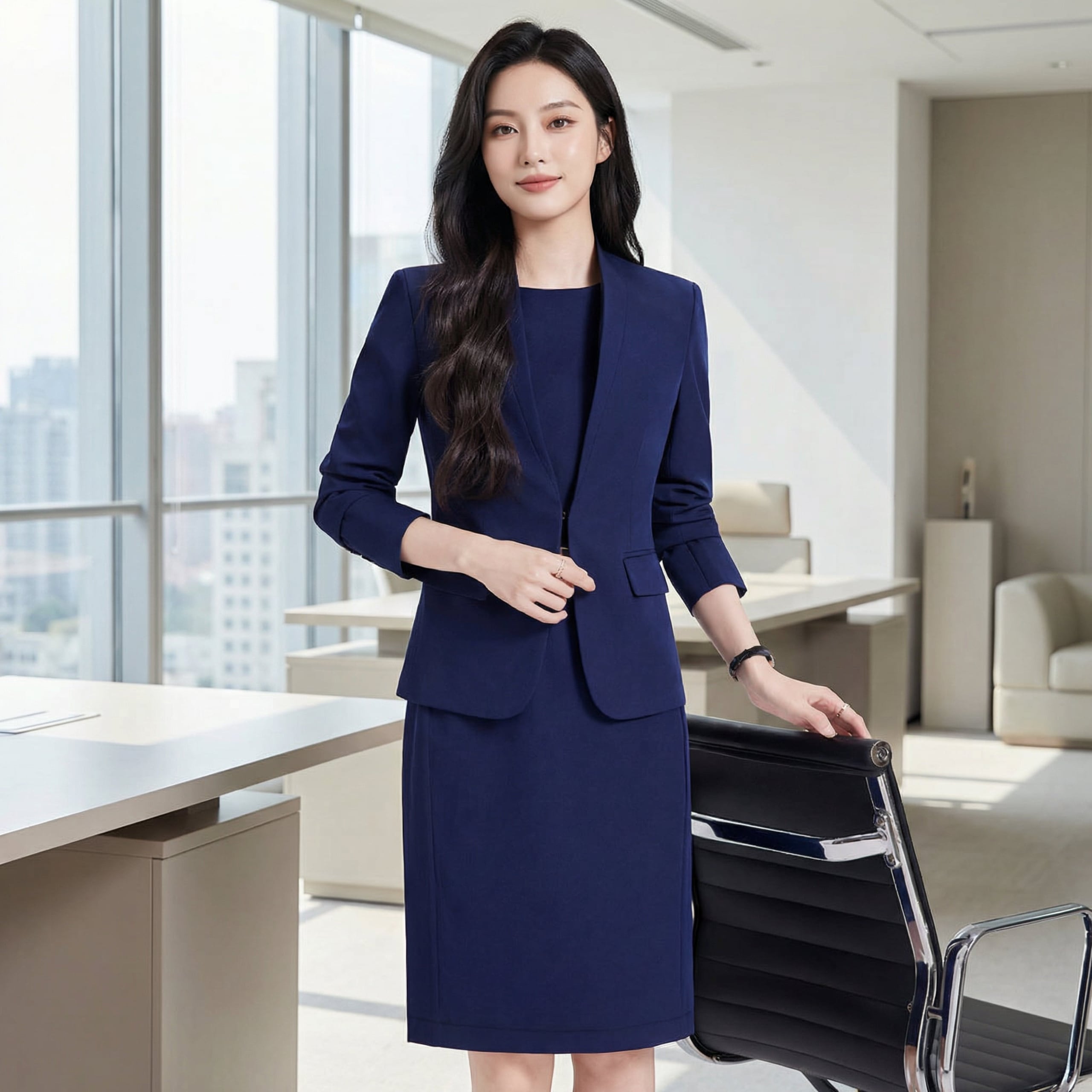 ノーブルラインジャケットワンピースセット(4color) A1222