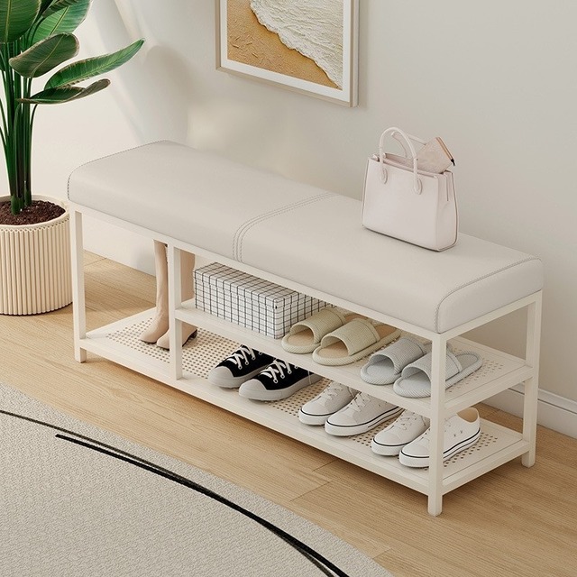 スツール 収納 付き モコモコ もこもこ 韓国風 おしゃれ かわいい インテリア 北欧 ベンチ チェア 椅子 いす イス シューズ ラック 屋内 白 ホワイト