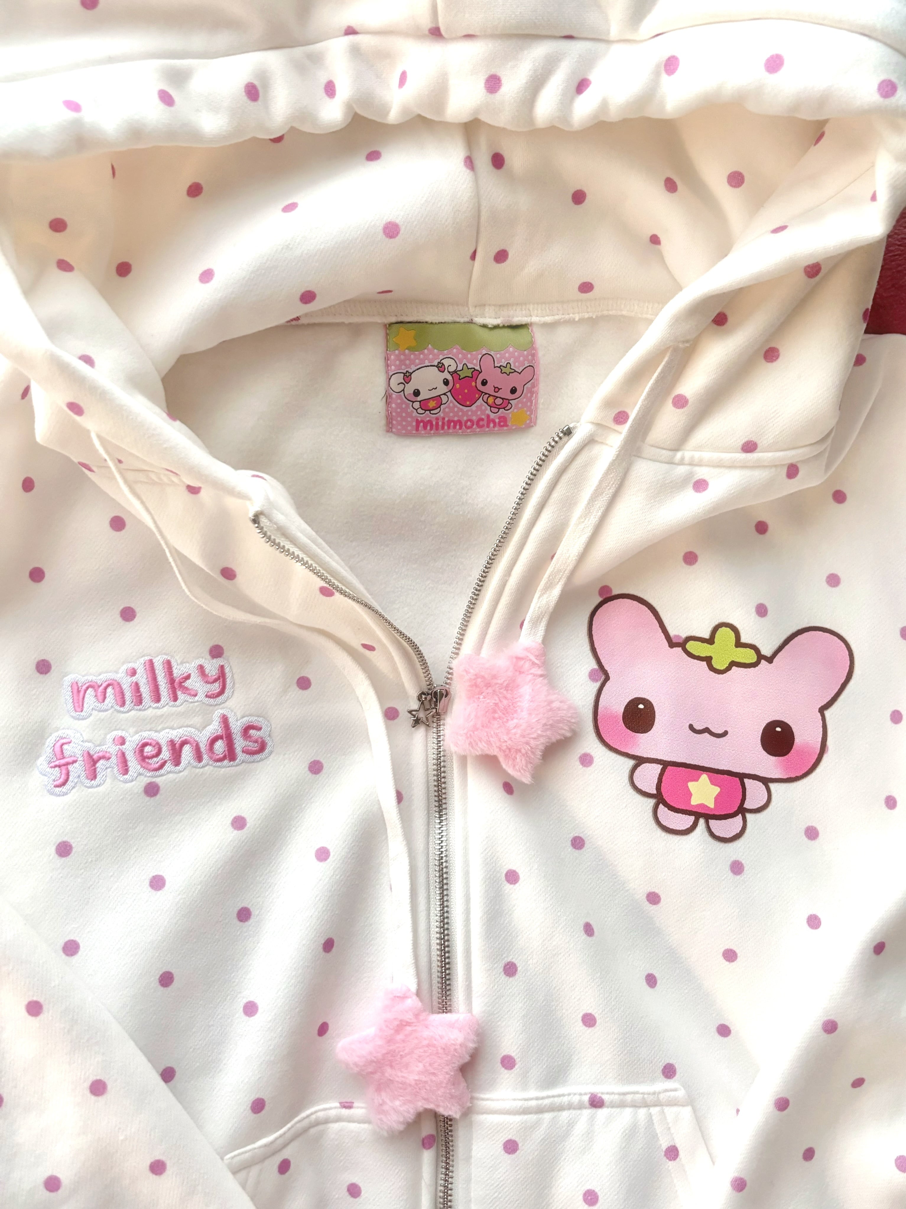 ⭐︎milky friends hoodie white 【miimocha × HONWAKA】 | miimocha