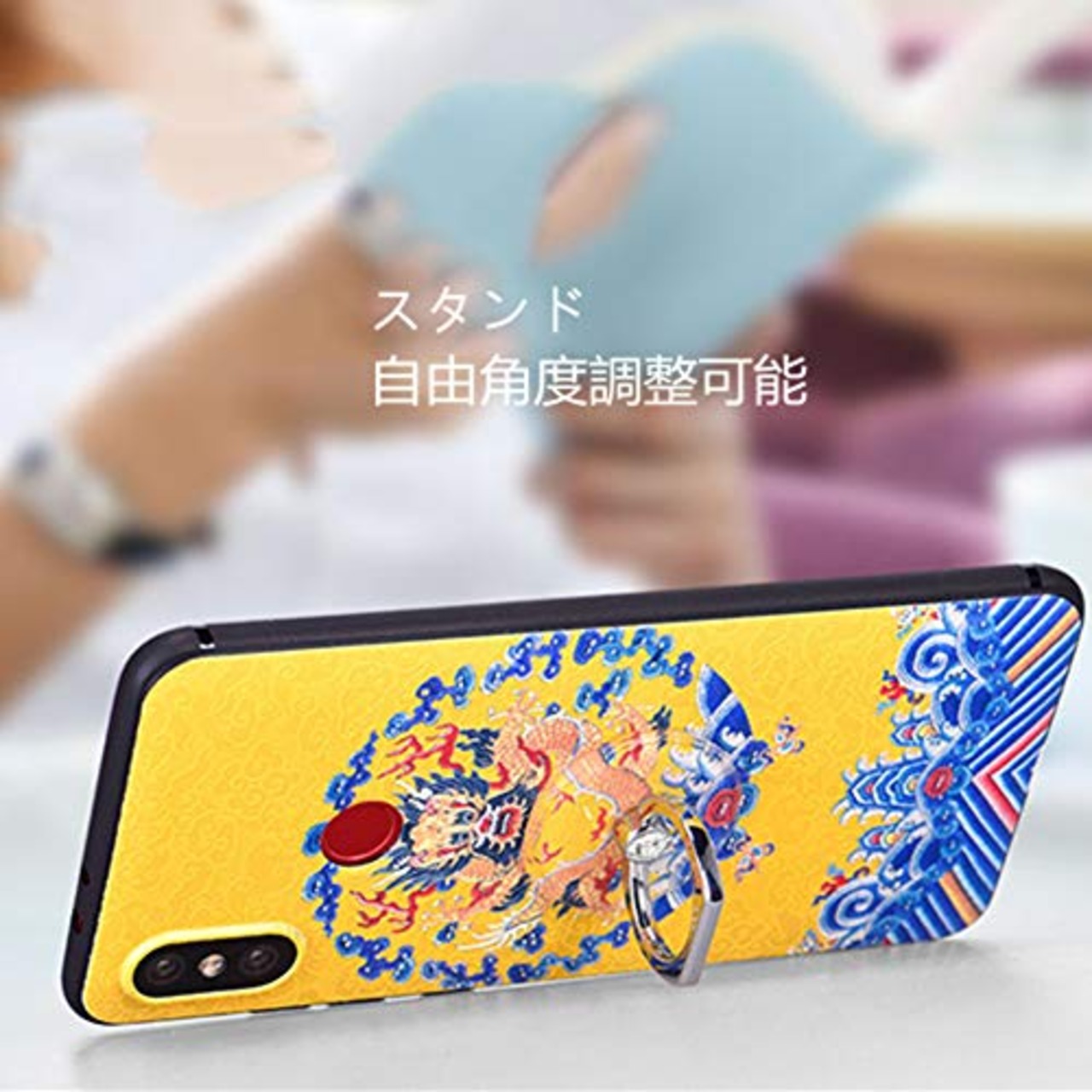 スマホリング 透明 クリア 【KRODI】ホールド 薄型 おしゃれ バンカーリング 指輪リング 落下防止・片手操作・スタンド機能 360度回転 タブレット/スマホ iPhone/Android各種他対応 (丸形−シルバー)