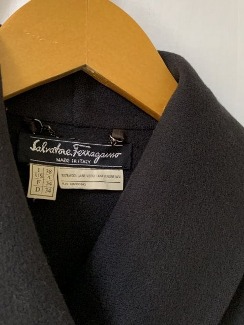 1980's Shawl Collar Design Double Breasted Coat "Salvatore Ferragamo"