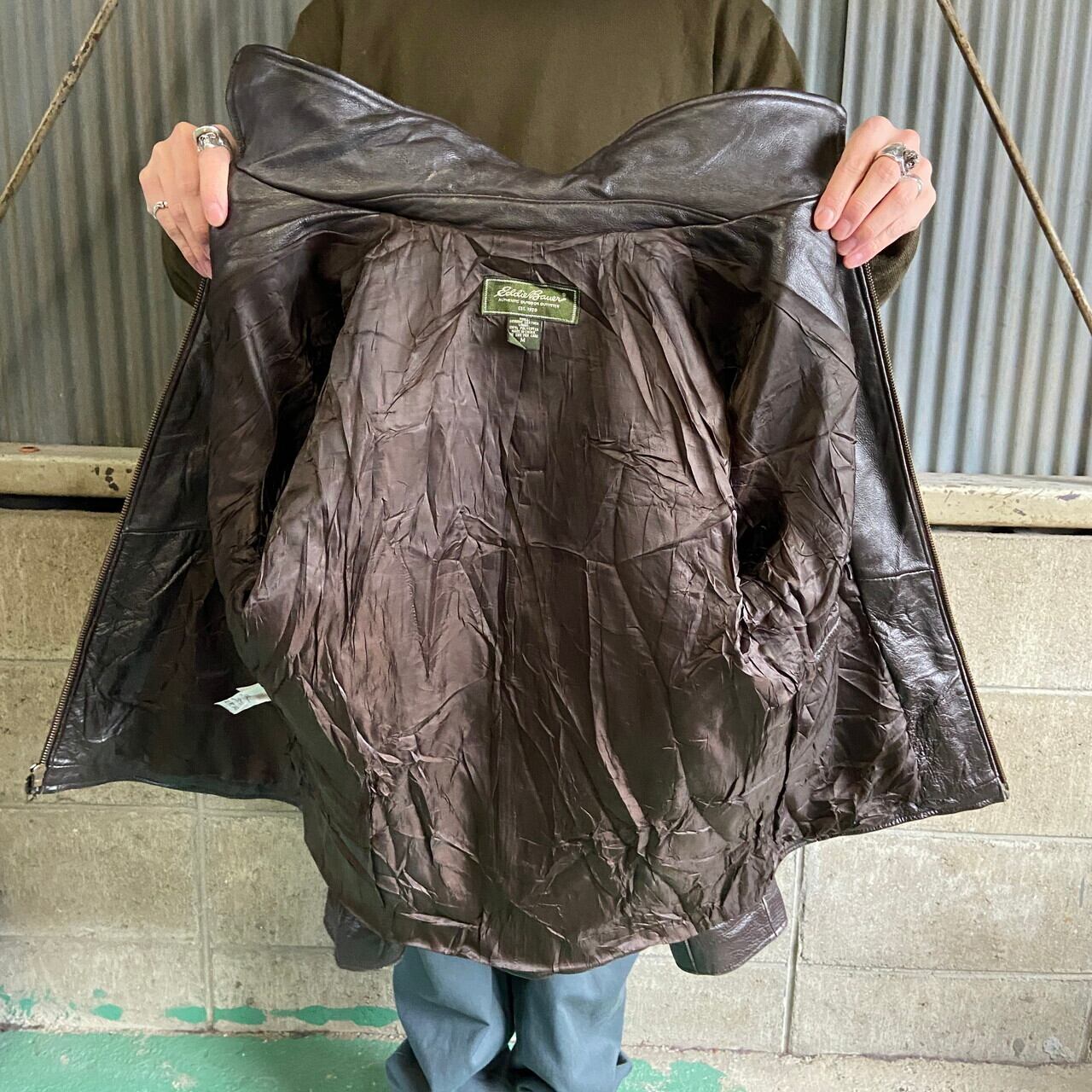 Eddie Bauer エディーバウアー シングルレザージャケット スポーツ 
