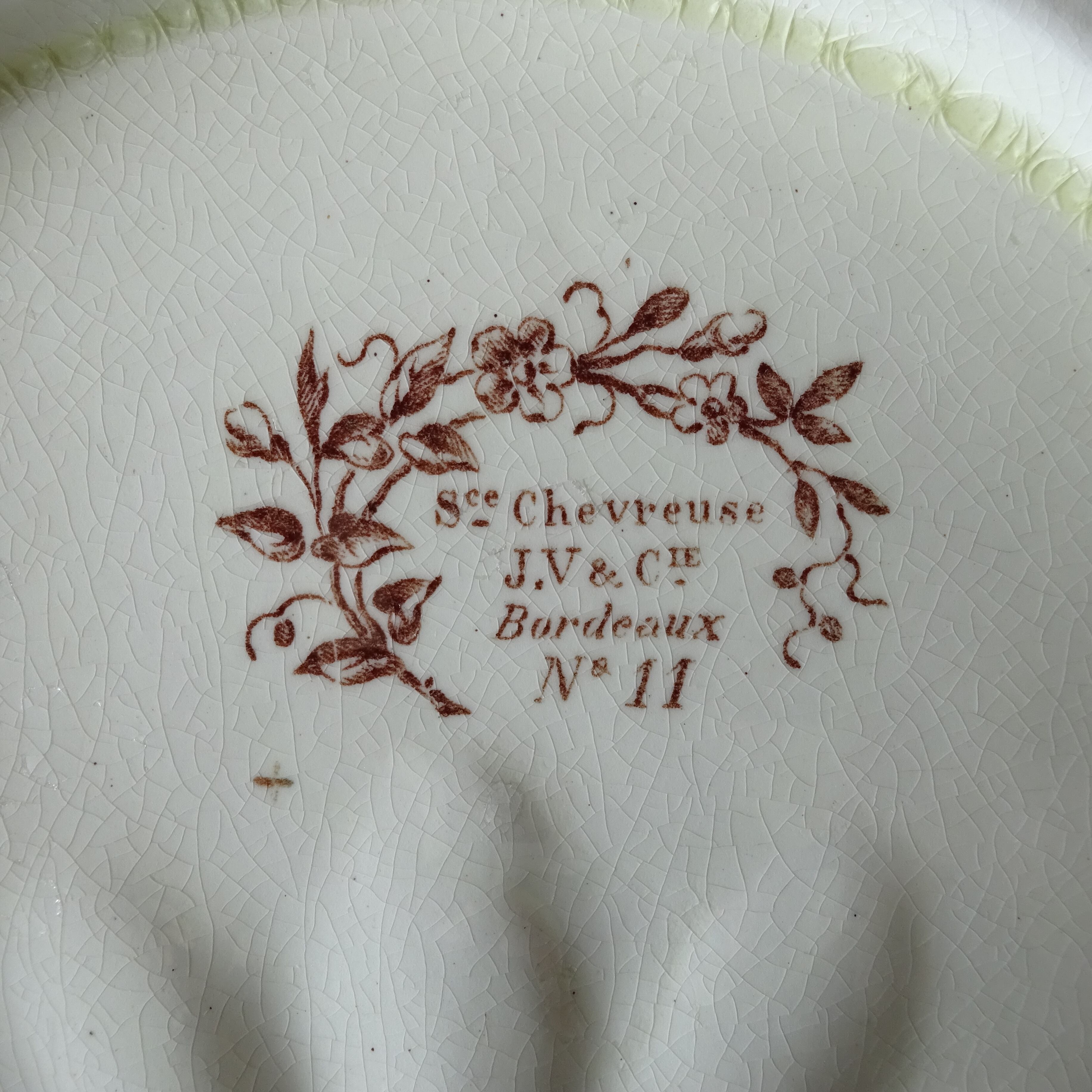 J. V et Cie Bordeaux  modèle《Sce Chevreuse》assiette à asperges・artichaut (A)