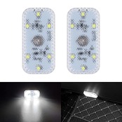 FUTWOD LED ルームランプ ホワイト 白 6000K タッチライト ナイトライト 室内灯 車内灯 USB 充電 マグネット タッチ式 配線不要 LEDライト ルーム 電球 車 玄関 寝室 階段 汎用 小型 2個入り