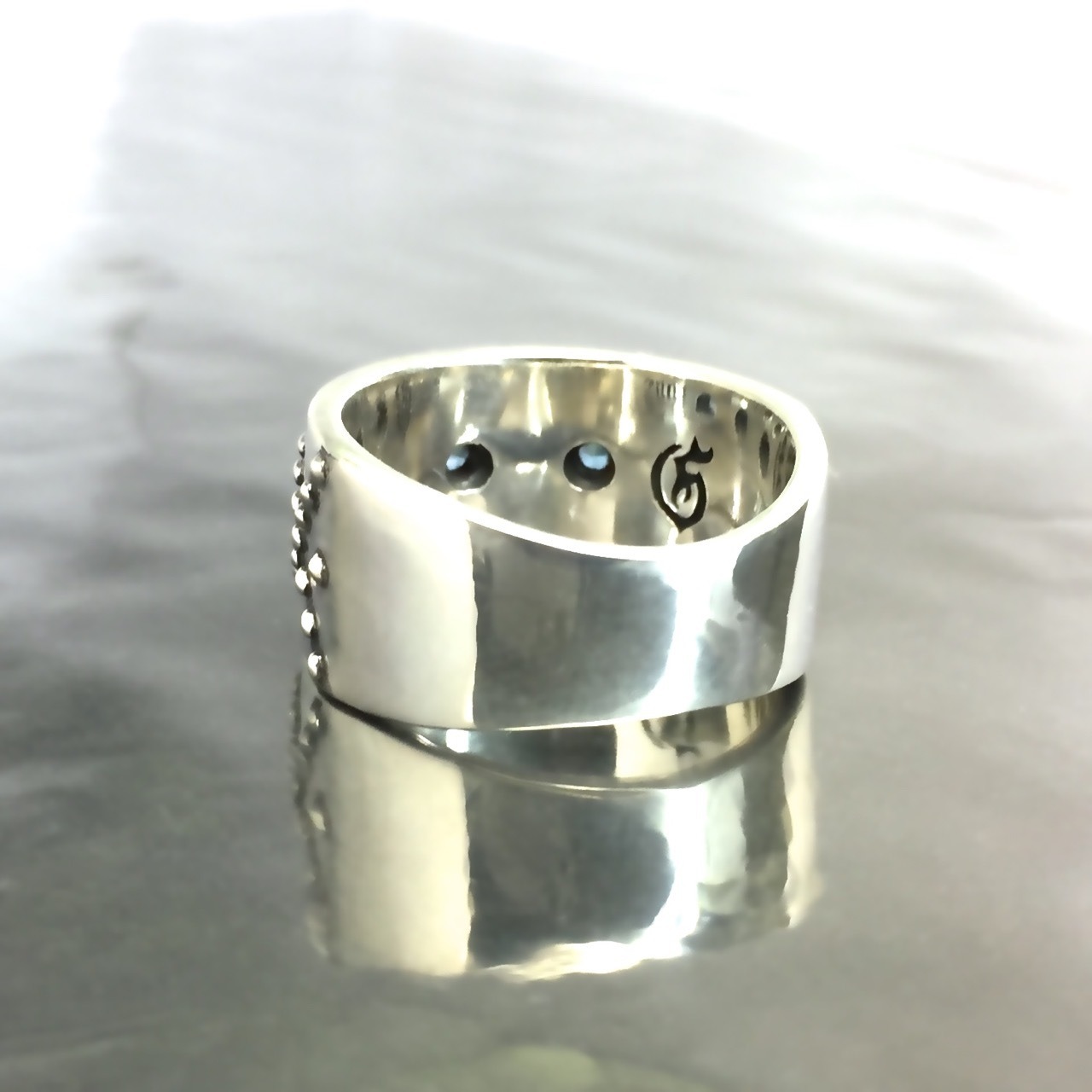 STUD RING [B] with BLUE TOPAZ / スタッドリングB・ブルートパーズ