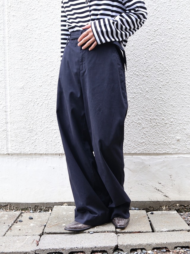 belted wide slacks