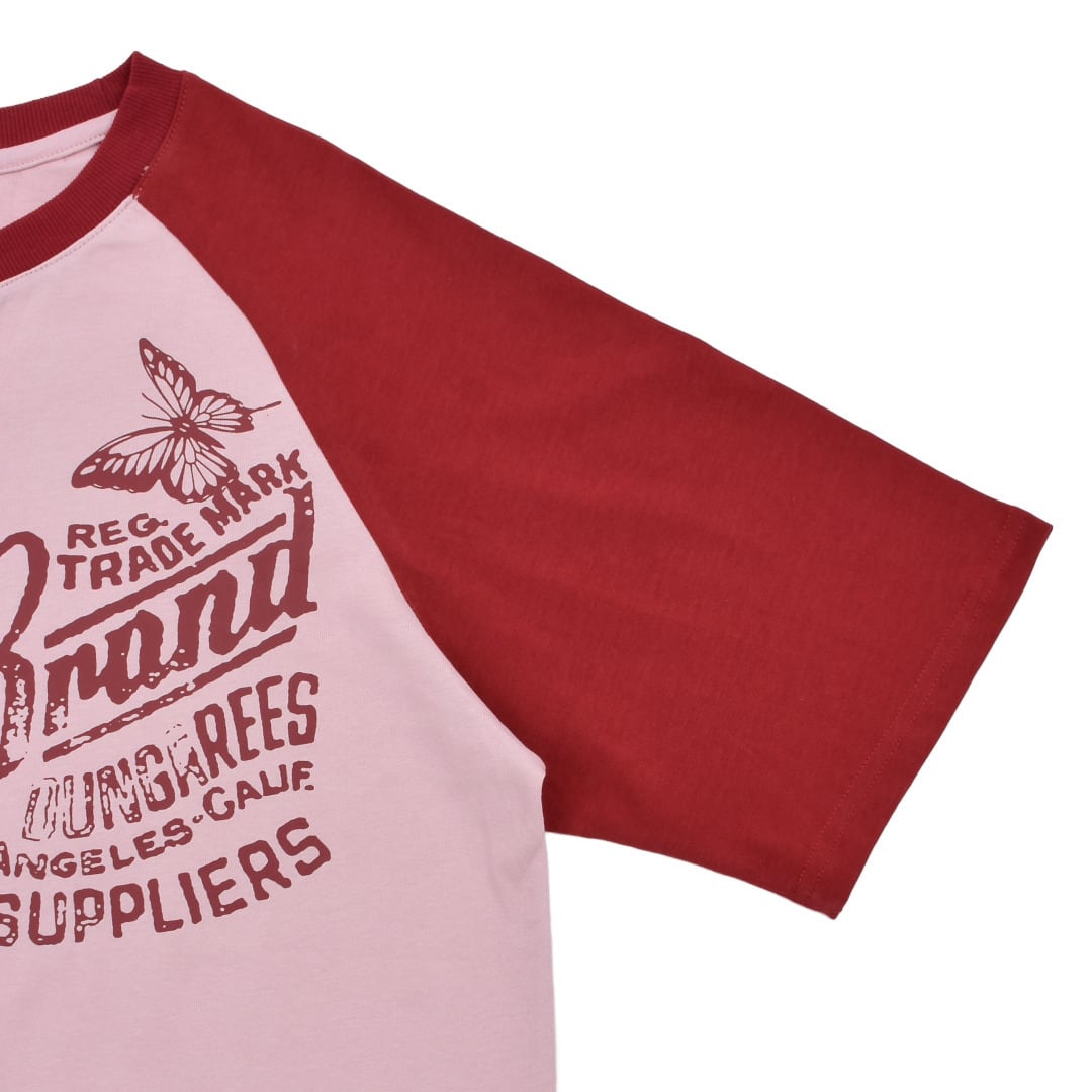 Y2K☆アメリカンロゴ ラグランTシャツ(Butterfly