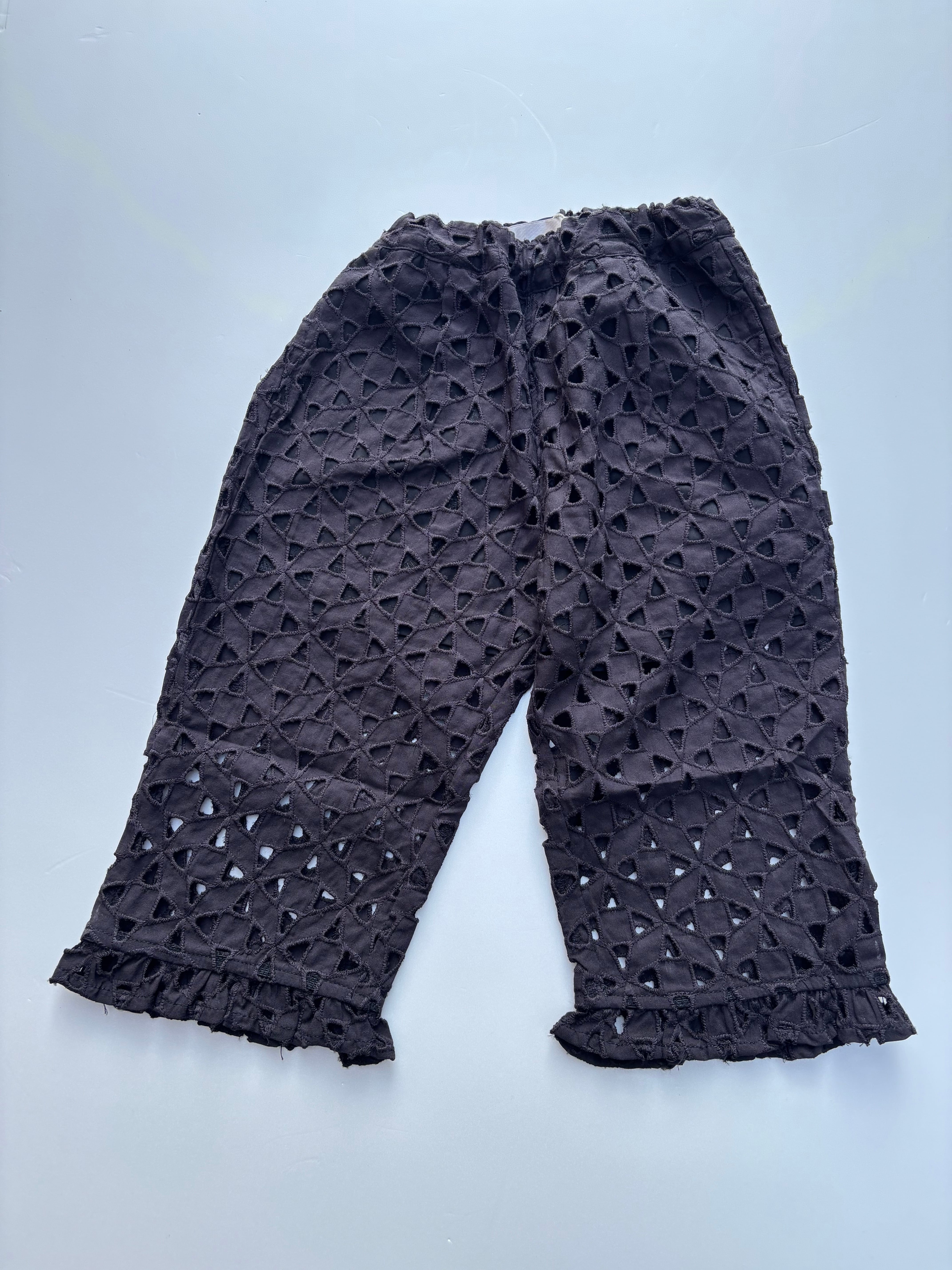 【26SS】&PAL(アンドパル)レースパンツ チャコール(80/90/100/110/120)パンツ レース カットワーク