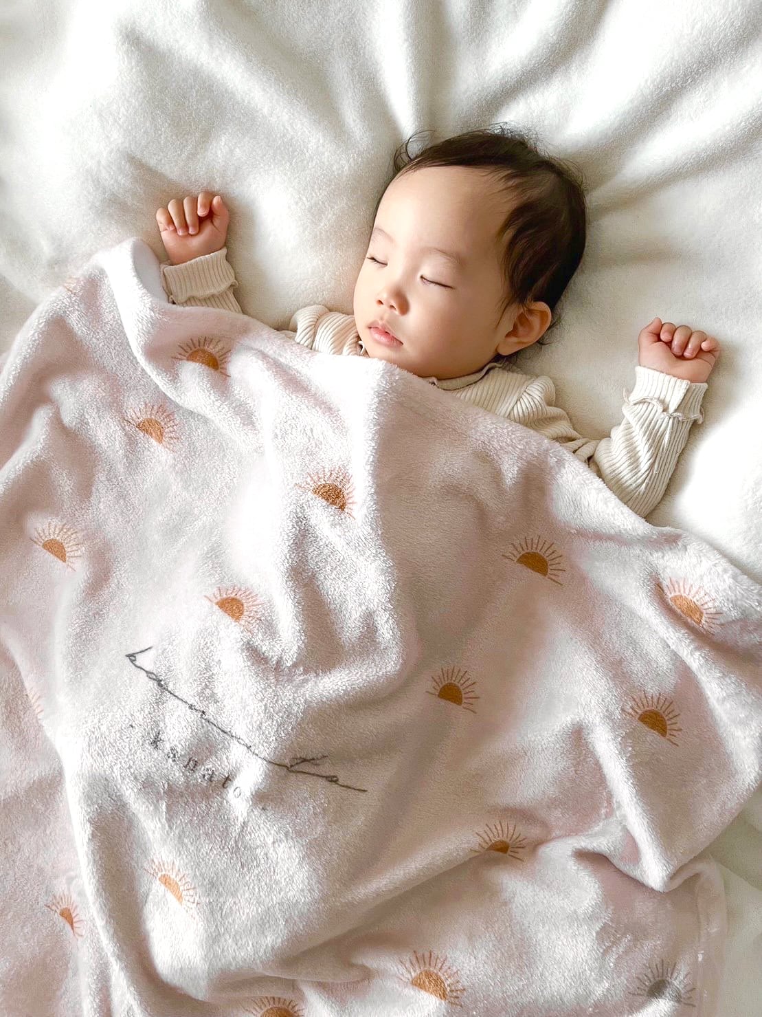 やわふわ 名入れ ブランケット（sun) 出産祝い ギフト | irodoriworks