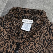 WHITE STAG pattern acryl stand collar jacket