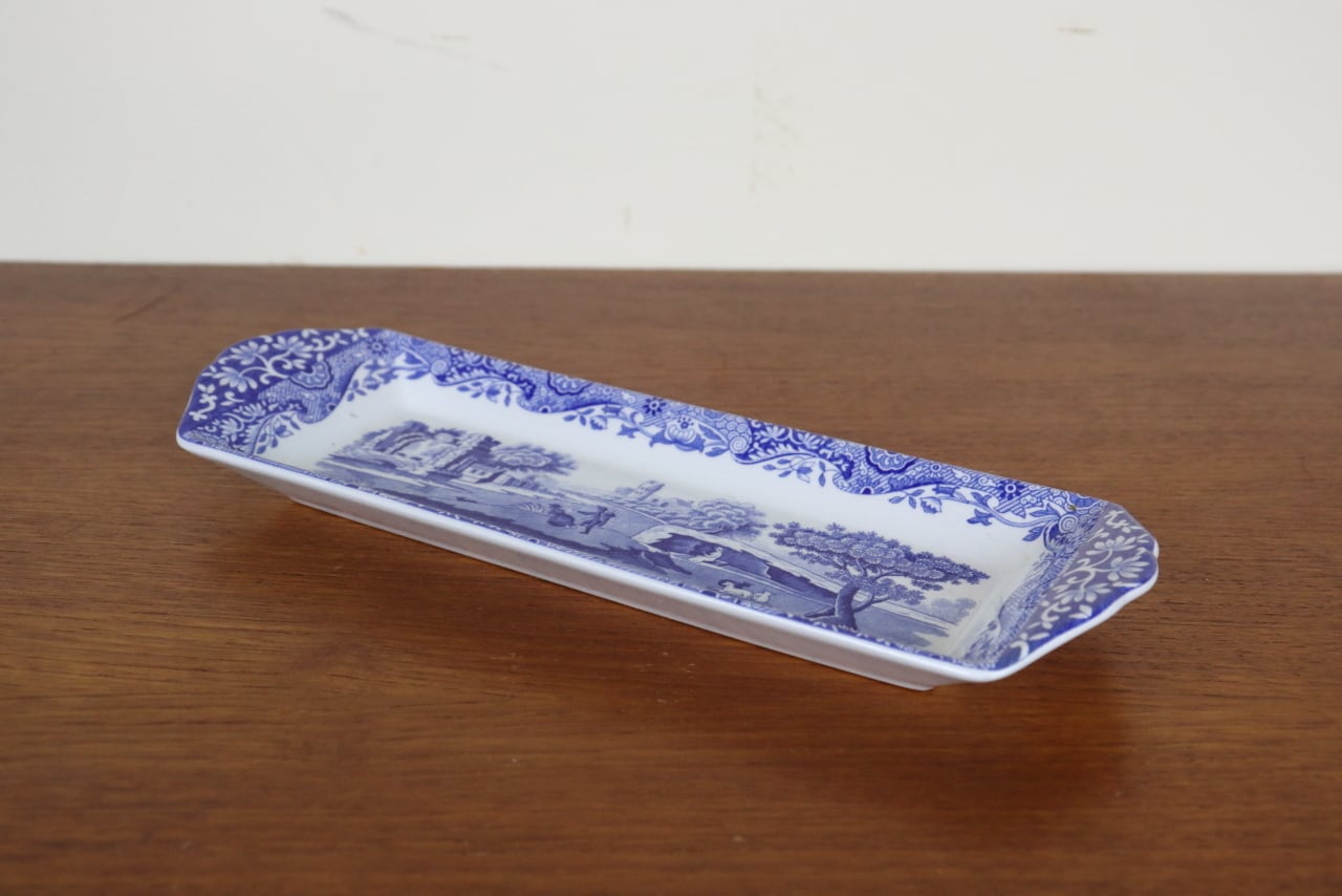 spodeスポード ブルーイタリアン　 アンティーク サンドイッチプレート スポード ブルーイタリアン プレート トレイ 角皿 イギリス SPODE