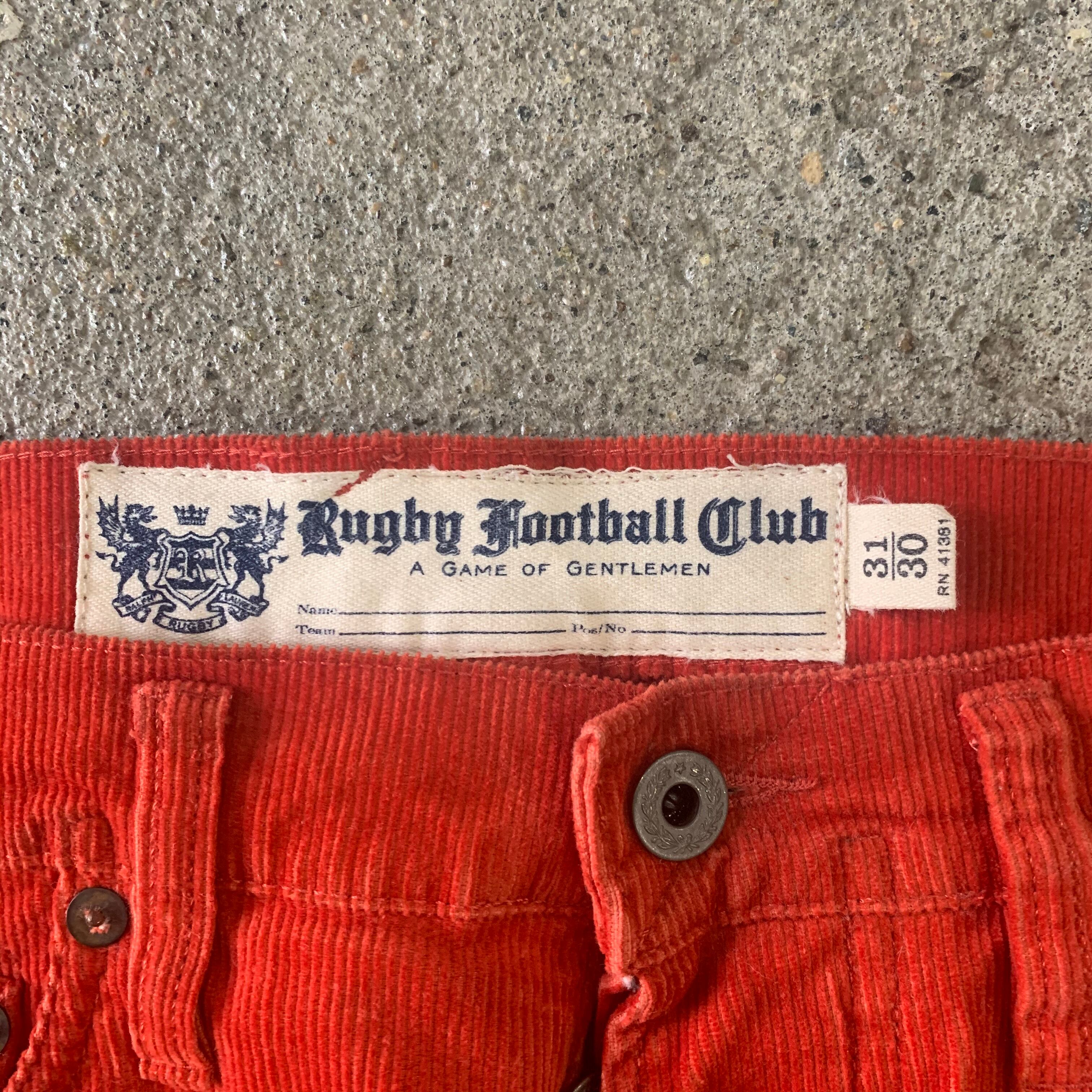 old rugby football Club orange corduroy pants | What'z up