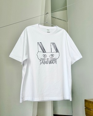 『猫耳サンド』ビッグシルエットTシャツ ねこ