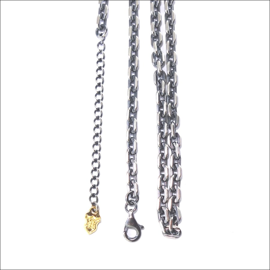 4面カットあずきシルバーチェーン4mm燻し ACCN0072　4-sided cut azuki silver chain 4mm smoked  シルバーアクセサリー Silver Jewelry Brand | シルバーアクセサリーブランド アルテミスクラシック Artemis Classic 