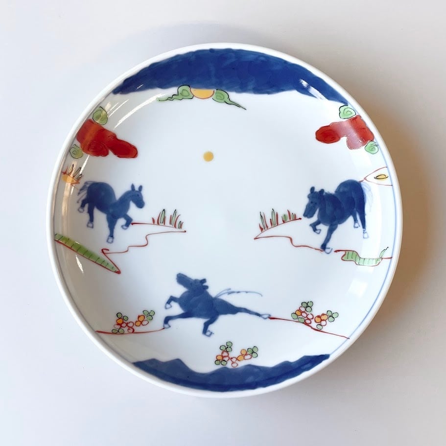 有田焼】天啓赤絵群馬図 7寸丸皿 | 和食器のすべて