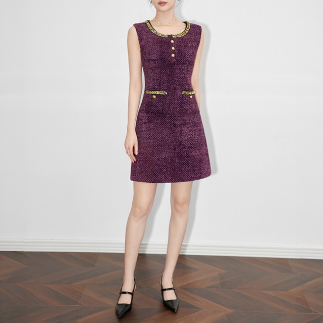 Sleeveless short dress 　00143