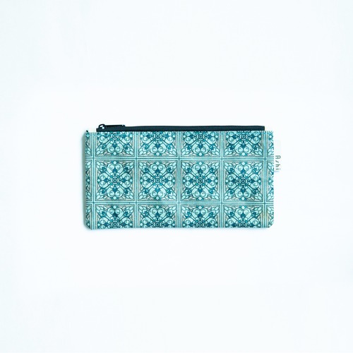 Ashi｜亜紙 Flat Pouch M＊Tile Blue 紙ポーチ タイル