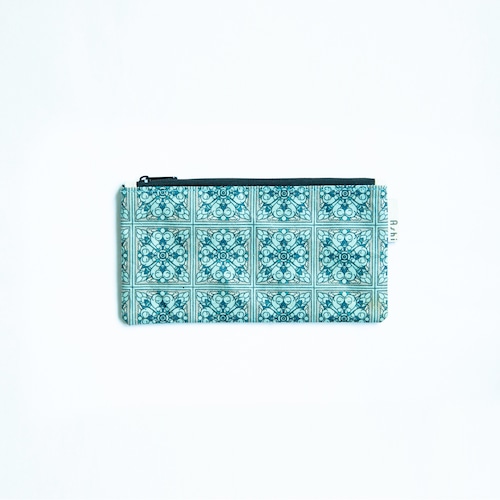 Ashi｜亜紙 Flat Pouch M＊Tile Blue 紙ポーチ タイル