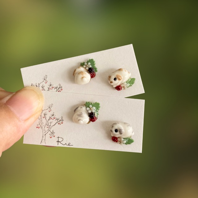 sanpo後夜祭ピアス/イヤリング（小さいうさぎシリーズ）