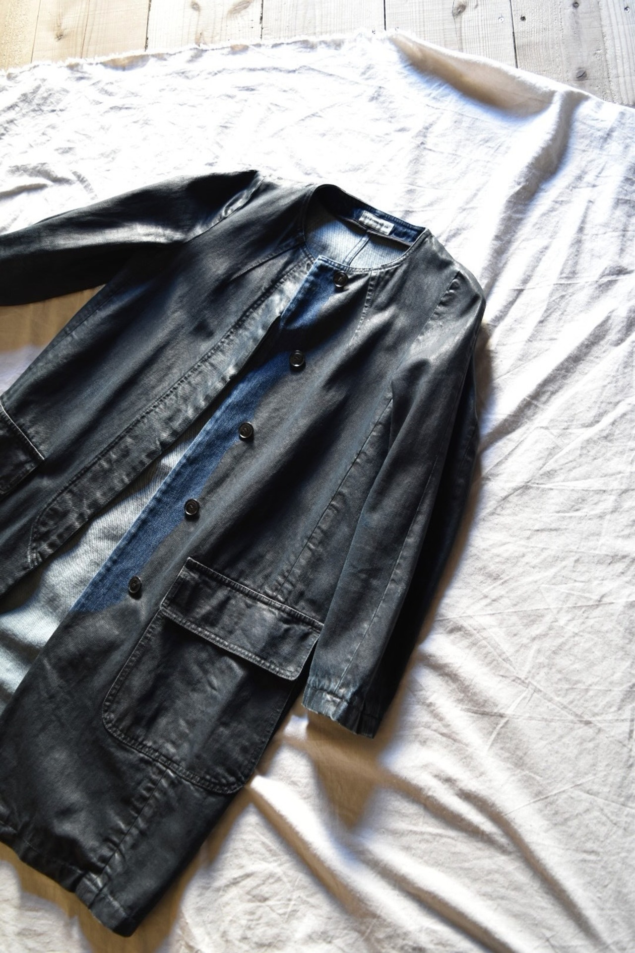"DRIES VAN NOTEN" Denim coated coat