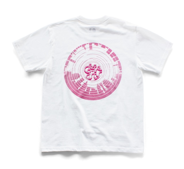 "GROOVE CITY" S/S T-SHIRT  WHITE × PINK