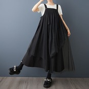 チュールレイヤード ロングスカート 00138