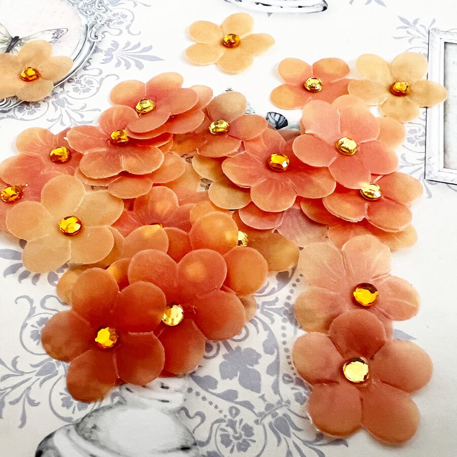 ヴェラムビジュー オレンジ 】トレーシングペーパー様ヴェラム紙素材で