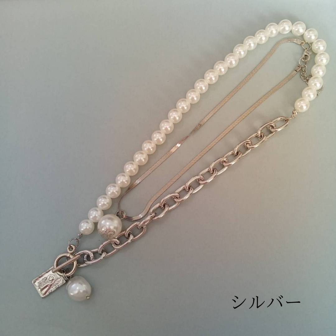 ネックレス 2連ネックレス 3WAY チェーンネックレス ゴールド ネックレス 2連ネックレス 3WAY チェーンネックレス ゴールド