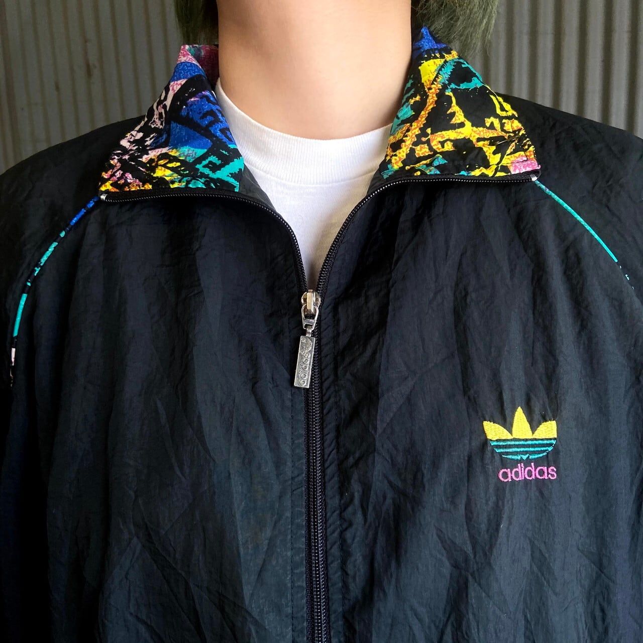 80年代 adidas アディダス トレフォイルロゴ刺繍 ナイロンジャケット