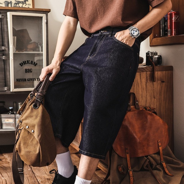 リヨセル・ワイドクロップデニム｜デニムパンツ