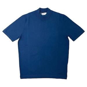 GranSasso(グランサッソ)  Short Sleeve Softcotton 12G Mock Neck Knit Tee(58109/18120/579)/S.BLUE