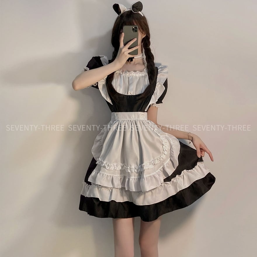 ロリータ メイド服 ワンピ エプロン コスプレ コンカフェ メイドカフェ