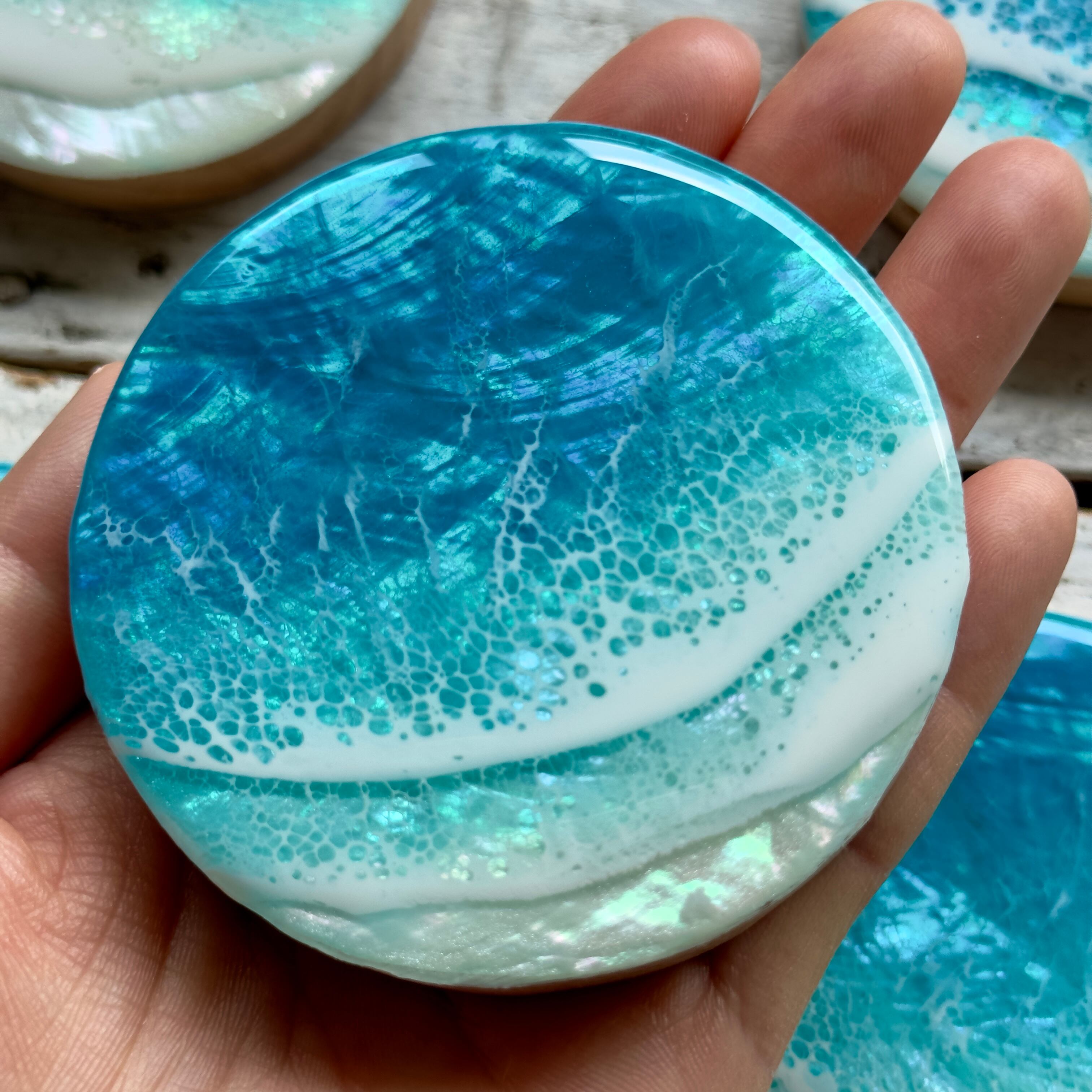 【完成作品】海辺のコンパクトミラー ハンドメイド 完成作品】海辺のコンパクトミラー ハンドメイド 【公式通販】
