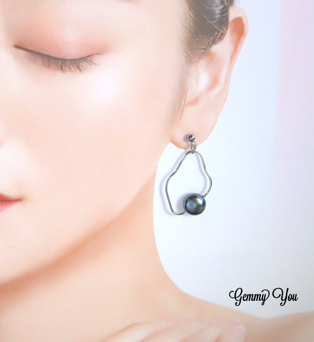 シェルパール + オイスターリング わっか ピアス/イヤリング ハンドメイド | 鉱物 天然石 American Minerals + Gemmy You powered by BASE