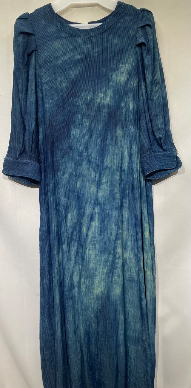 藍染ワンピース/長袖/レーヨン/F[aiw602-114]送料無料