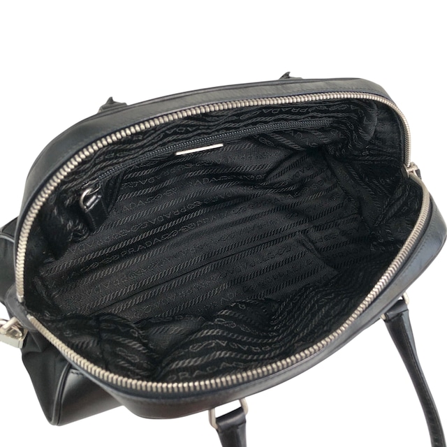 PRADA プラダ ボストンバッグ ブラック トライアングルロゴ ナイロン レザー vintage ヴィンテージ オールド mh4xag