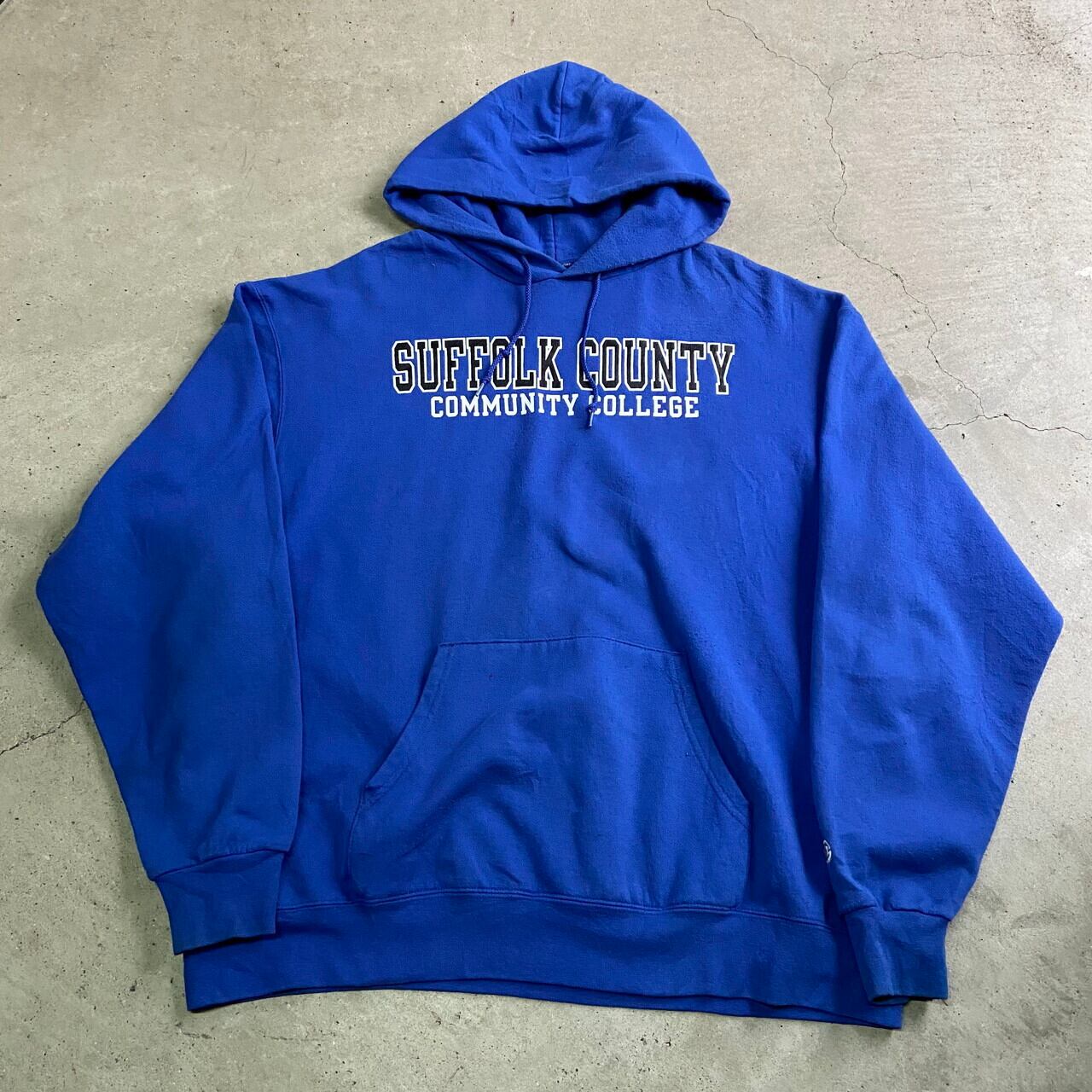 Champion チャンピオン Suffolk County Community Collrge カレッジロゴ プリント プルオーバーパーカー メンズxl 古着 スウェットパーカー ブルー 青色 パーカー Ws22 15 23al15 Cave 古着屋 公式 古着通販サイト