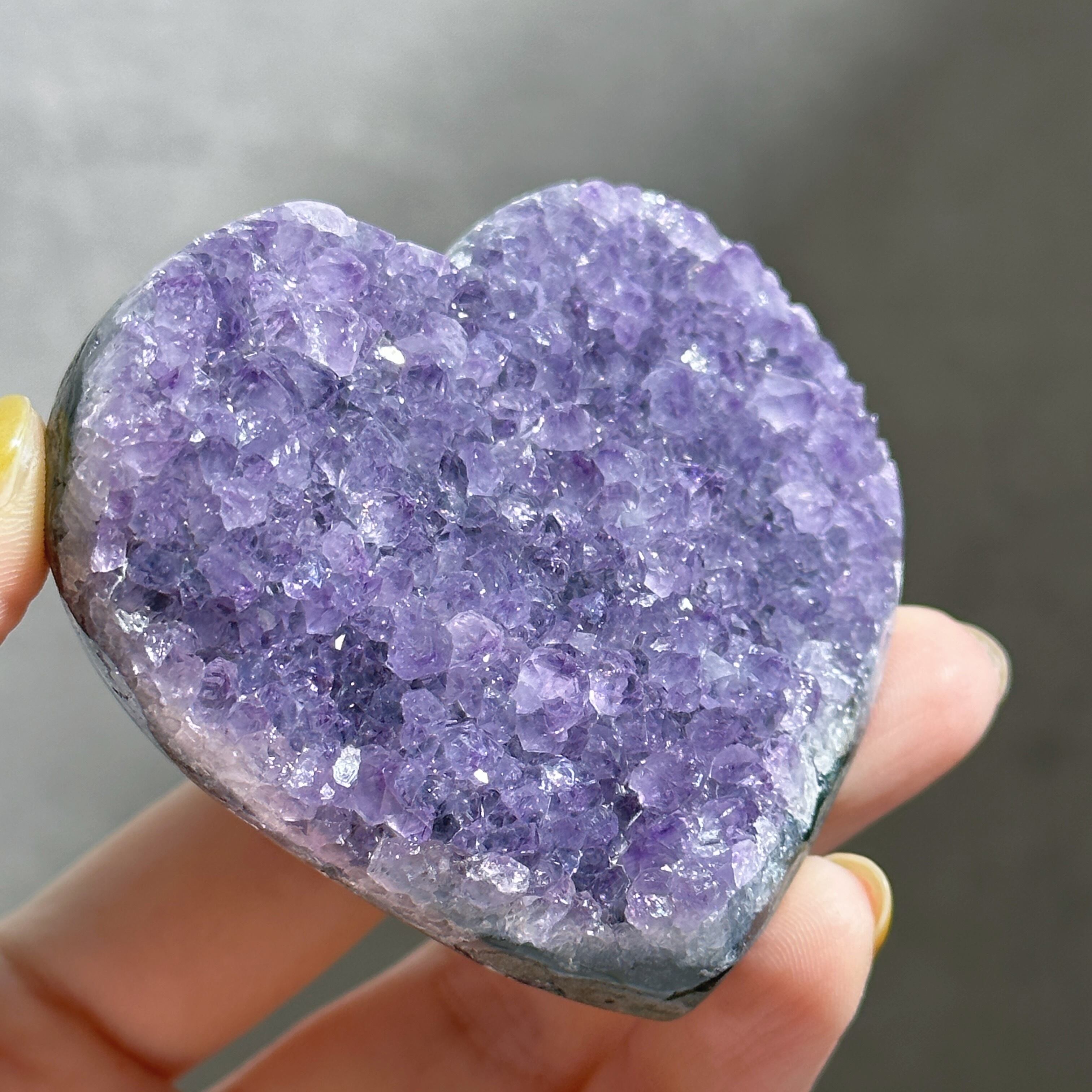 台座付き♡アメジスト ハート型23◇Amethyst◇天然石・鉱石 台座付き♡アメジスト ハート型23◇Amethyst◇天然石・鉱石