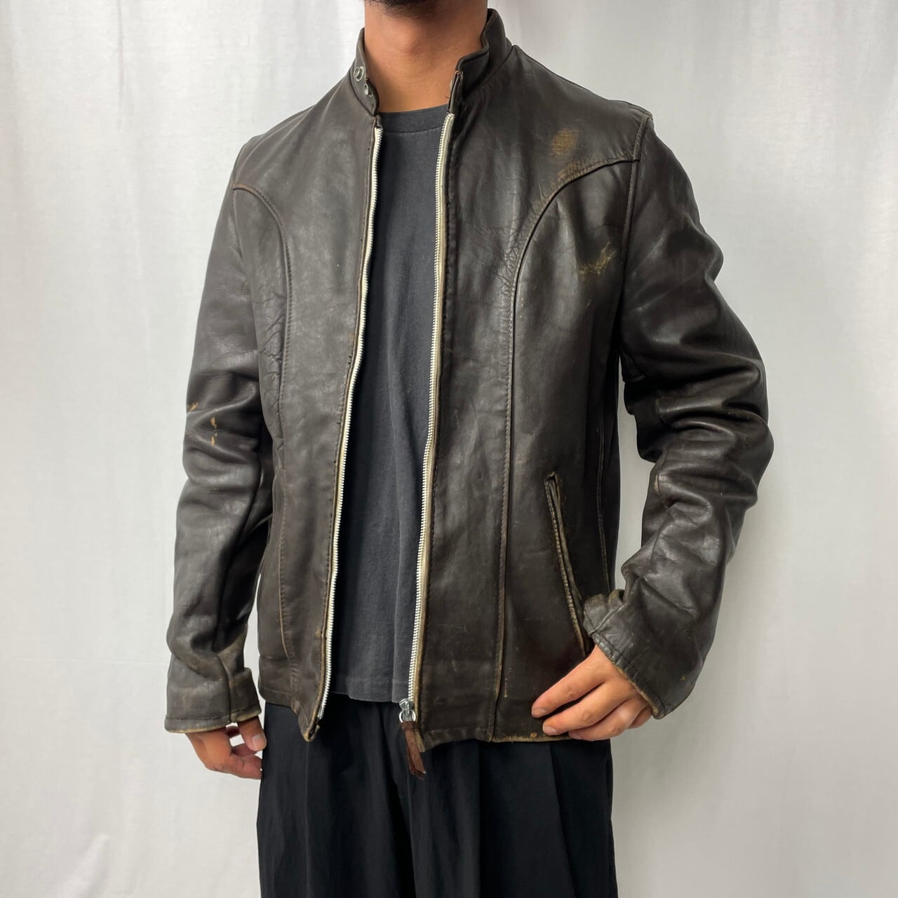 70年代 Schott ショット シングルライダースジャケット メンズL相当 