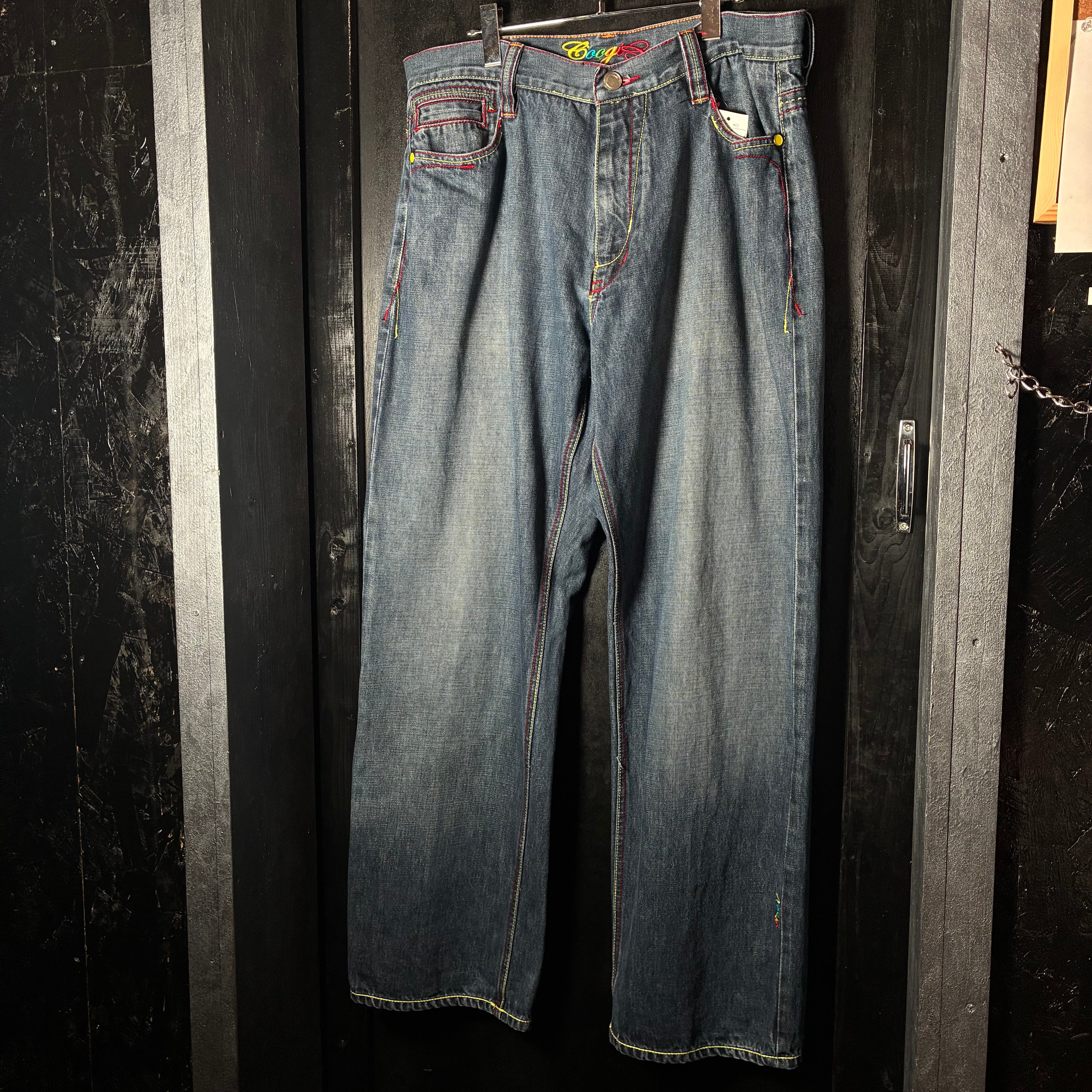 COOGI Hip Hop デニムパンツ 刺繍 クージー バギーパンツ W38