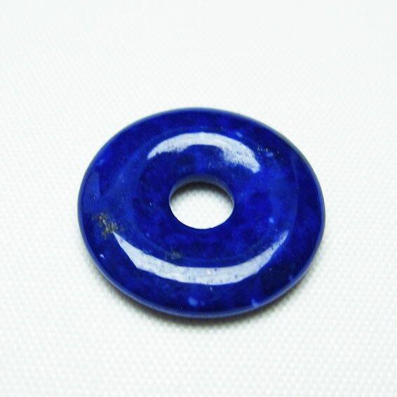 ラピスラズリ ピーディスク ドーナツ型 ルース 平安扣 一点物 [M便 1/10] 112-6196