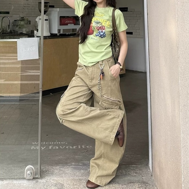 フルーツグラフィッククロップドTシャツ 2col R02466